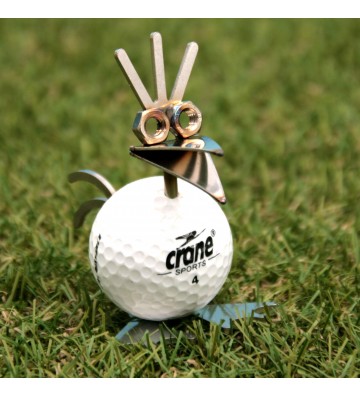 Birdie mit Golfball weiß ca. 8,5cm Kamm hoch