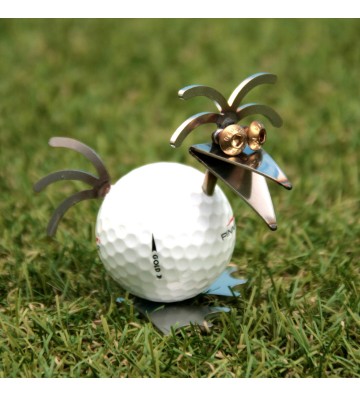 Birdie mit Golfball weiß ca. 8,5cm Kamm Scheitel 