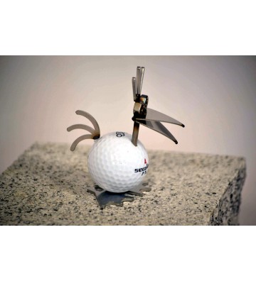 Birdie mit Golfball weiß ca. 8,5cm hoch Kamm hoch