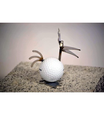 Birdie mit Golfball weiß ca. 8,5cm hoch Kamm breit 