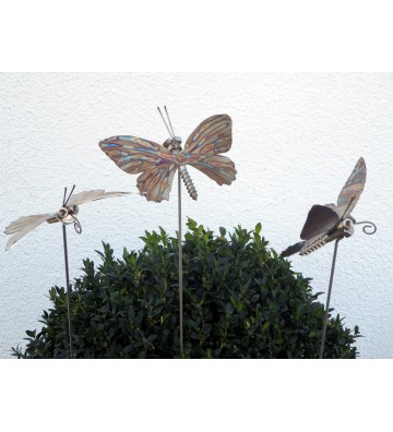 Gartenstecker Schmetterling aus Edelstahl am Stab ca.75cm